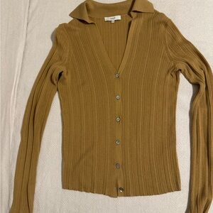 Vince Women's Camel Ribbed Cardigan